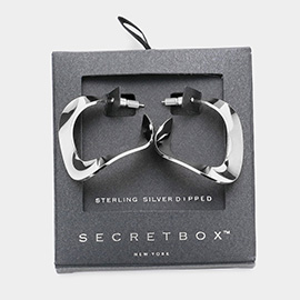 Secret Box_Sterling Silver Dipped Irregular Metal Hoop Earrings