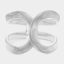Metal Wire Abstract Hinged Cuff Bracelet