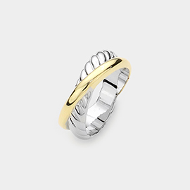 Two Tone Twisted Ring
