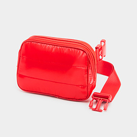 Puffer Rectangle Sling Bag / Fanny Bag / Belt Bag