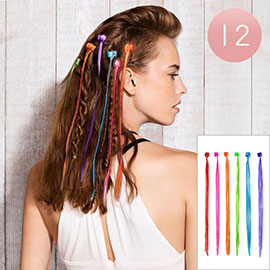 12 SET OF 6 - Faux Neon Hair Extension Mini Claw Hair Clips