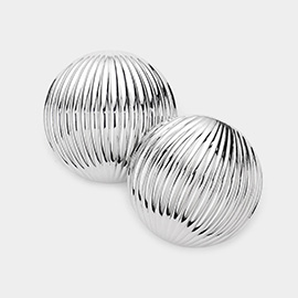 Silver Dipped Textured Metal Disc Earrings
