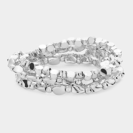 4PCS - Mixed Metal Beads Multi Layered Bracelets 