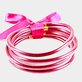 5PCS - Glitter Jelly Tube Bangle Bracelets