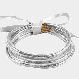 5PCS - Glitter Jelly Tube Bangle Bracelets