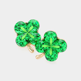 St Patricks Day Clover Stud Earrings