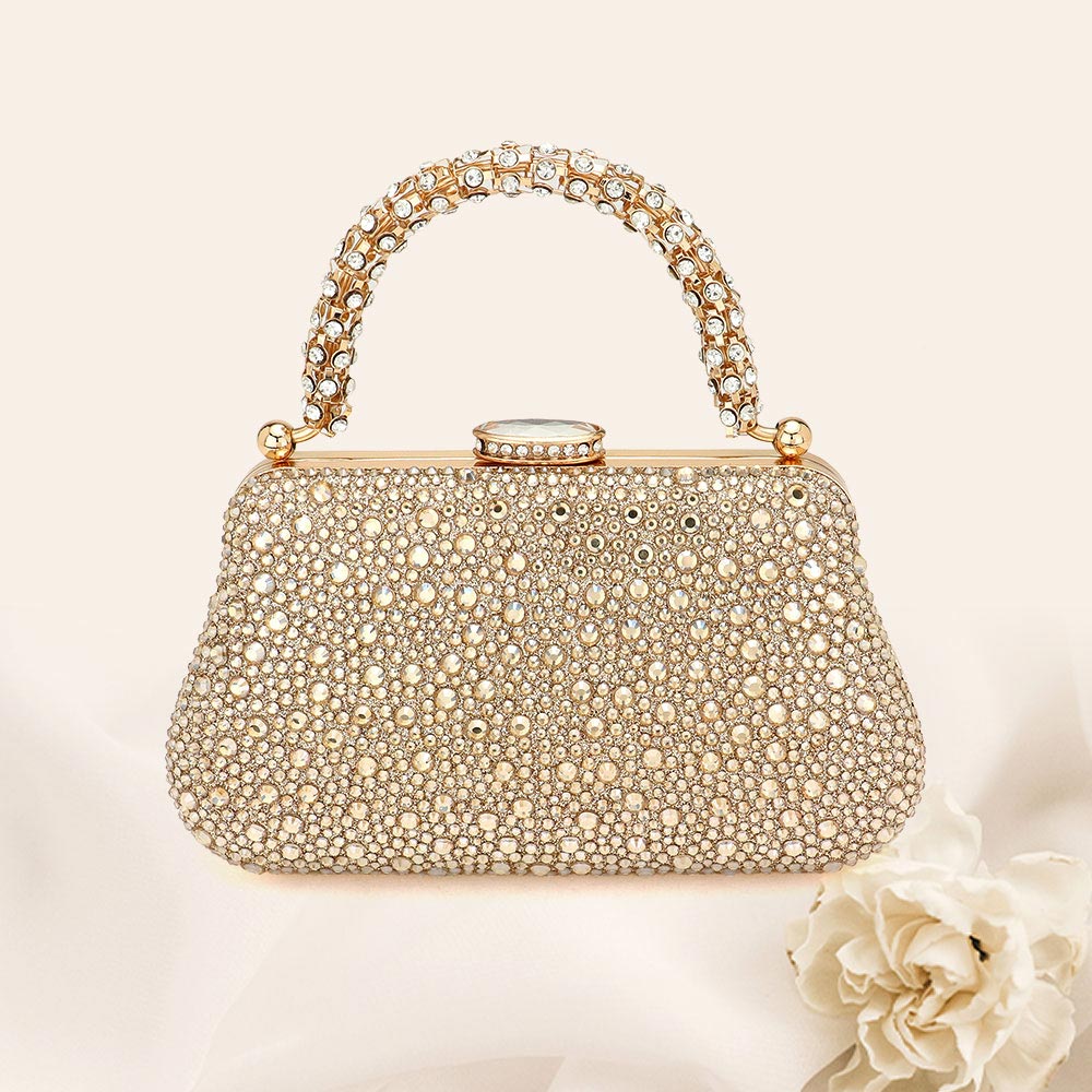 Bling Top Handle Crossbody Evening Bag