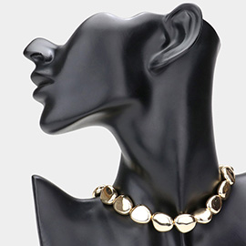 Metal Pebble Choker Necklace