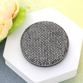 Bling Studded Round Compact Mirror