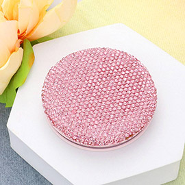 Bling Studded Round Compact Mirror