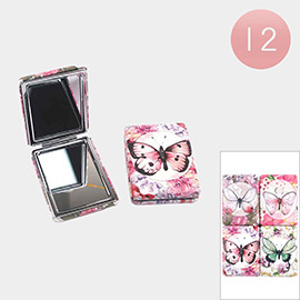 12PCS - Butterfly Printed Cosmetic Mirrors