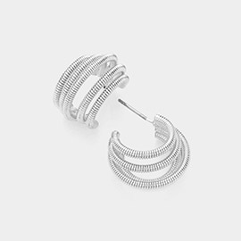 Metal Coil Hoop Earrings