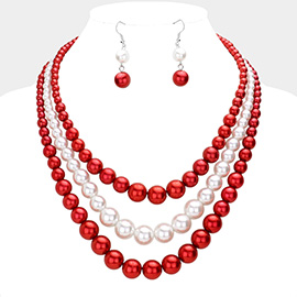 Triple Layered Pearl Necklace