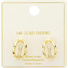 14K Gold Dipped Daily Mixed Triple Hoop Earrings