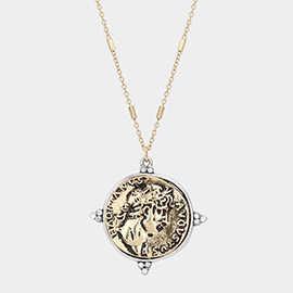 Augustus Coin Pendant Long Necklace