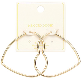 14K Gold Dipped Heart Hoop Pin Catch Earrings