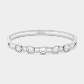 Round Stone Pointed Stainless Steel Bracelet