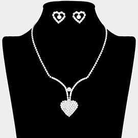 Rhinestone Paved Heart Necklace