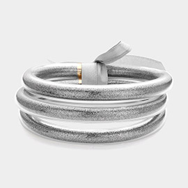 3PCS - Glitter Jelly Tube Bangle Bracelet