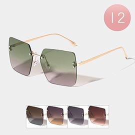 12PCS - Frameless Rimless Tinted Lens Sunglasses