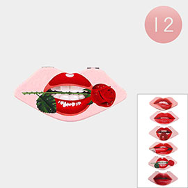 12PCS - Lip Shaped Cosmetic Mirrors