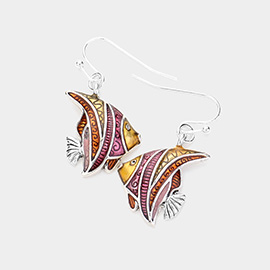 Enamel Fish Dangle Earrings