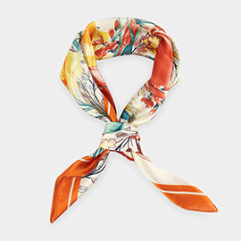 Tropical Leaves Print Bandana Scarf