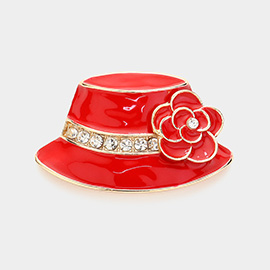 Enamel Flower Hat Pin Brooch