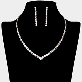 Round Rhinestone Necklace