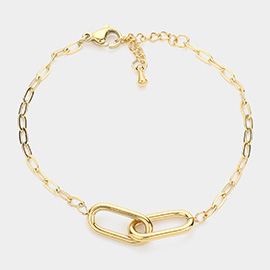 SECRET BOX_Stainless Steel Oval Chain Link Bracelet