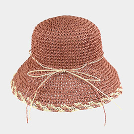 Edge Detailed Straw Bucket Hat