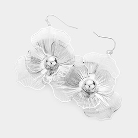 Metal Flower Dangle Earrings