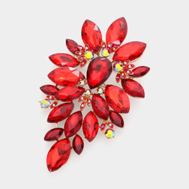 Marquise Stone Cluster Embellished Pin Brooch