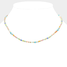 Pearl Metal Multi Beaded Necklace