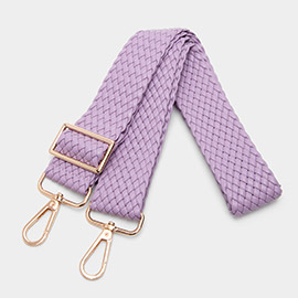 Faux Leather Braided Bag Strap