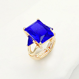 Rectangle Crystal Stretch Ring