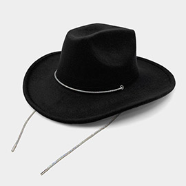 Bling Strap Band Pointed Cowboy Fedora Hat