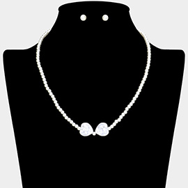 Pearl Heart Pointed Necklace