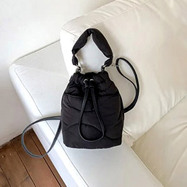 Quilted Padded Crossbody Bucket Bag