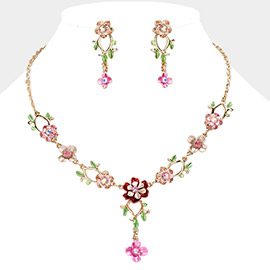 Colorful Leaf Floral Necklace