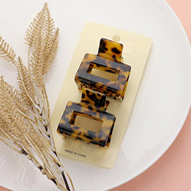 2PCS - Celluloid Acetate Small Square Hair Claw Clips