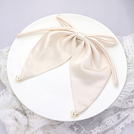 Pearl Tip Pointed Oversized Bow Barrette