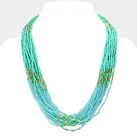 Seed Beaded Multi Layered Necklace