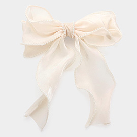 Pearl Edge Pointed Oversized Bow Barrette