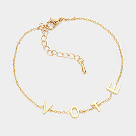 VOTE Metal Plate Message Bracelet