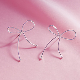 Metal Wire Bow Earrings