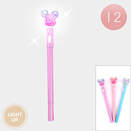12PCS - Light Up Mouse Character Tip Ball Pens