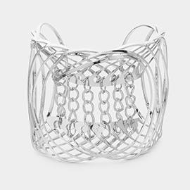 Metal Chain Pointed Wire Cuff Bracelet