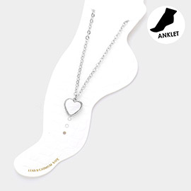 Mother Of Pearl Heart Charm Anklet