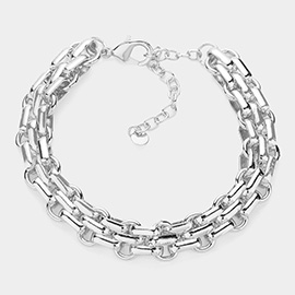 Chunky Weave Metal Chain Bracelet